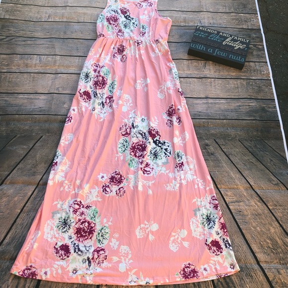 Pink long floral maxi dress - Picture 2 of 5